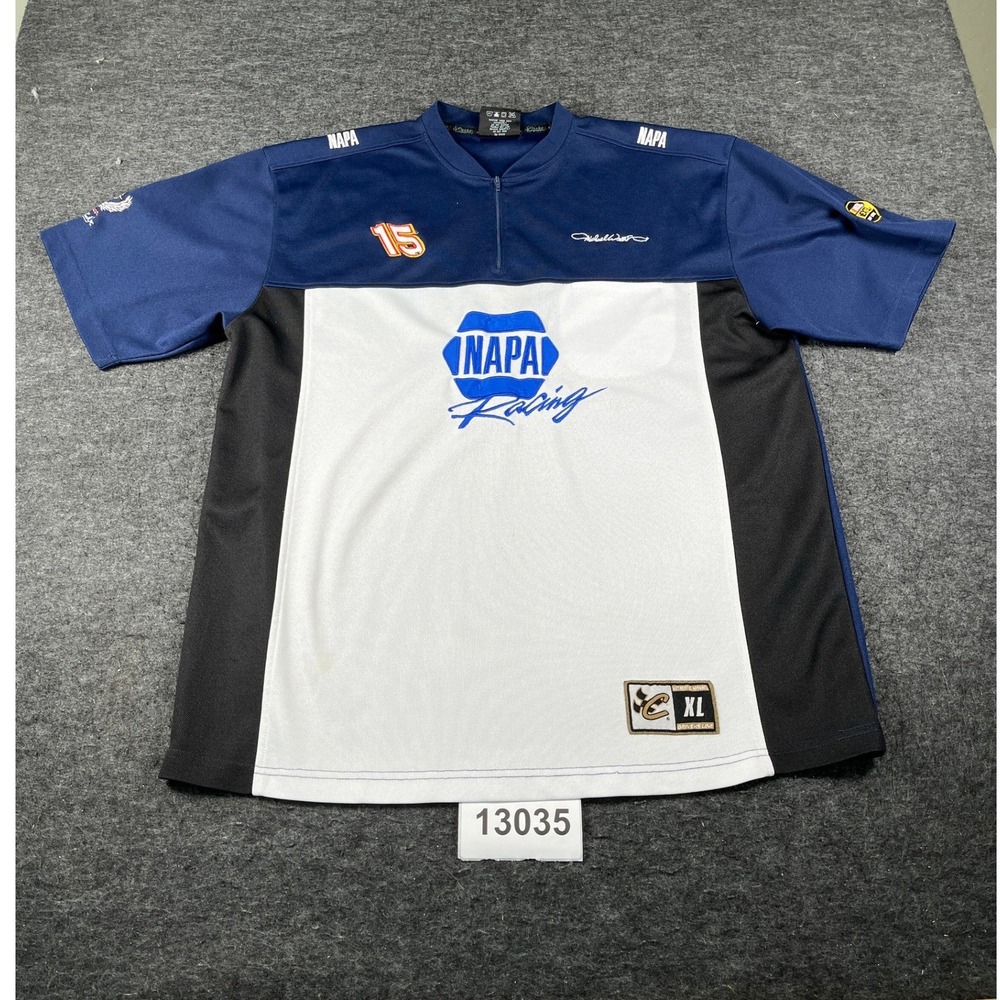 Chase Authentics NAPA Racing Jersey Mens XL Blue Vintage Michael Waltrip 15 Zip